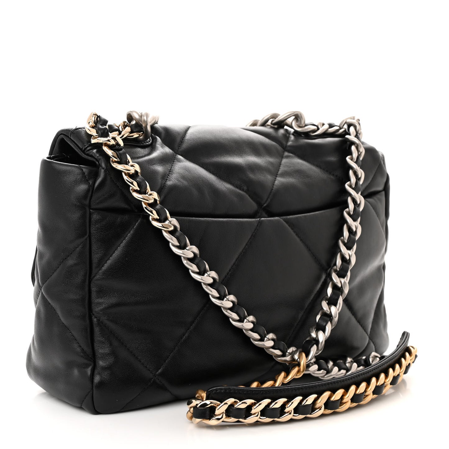 Lambskin Quilted Large Chanel 19 Flap Black