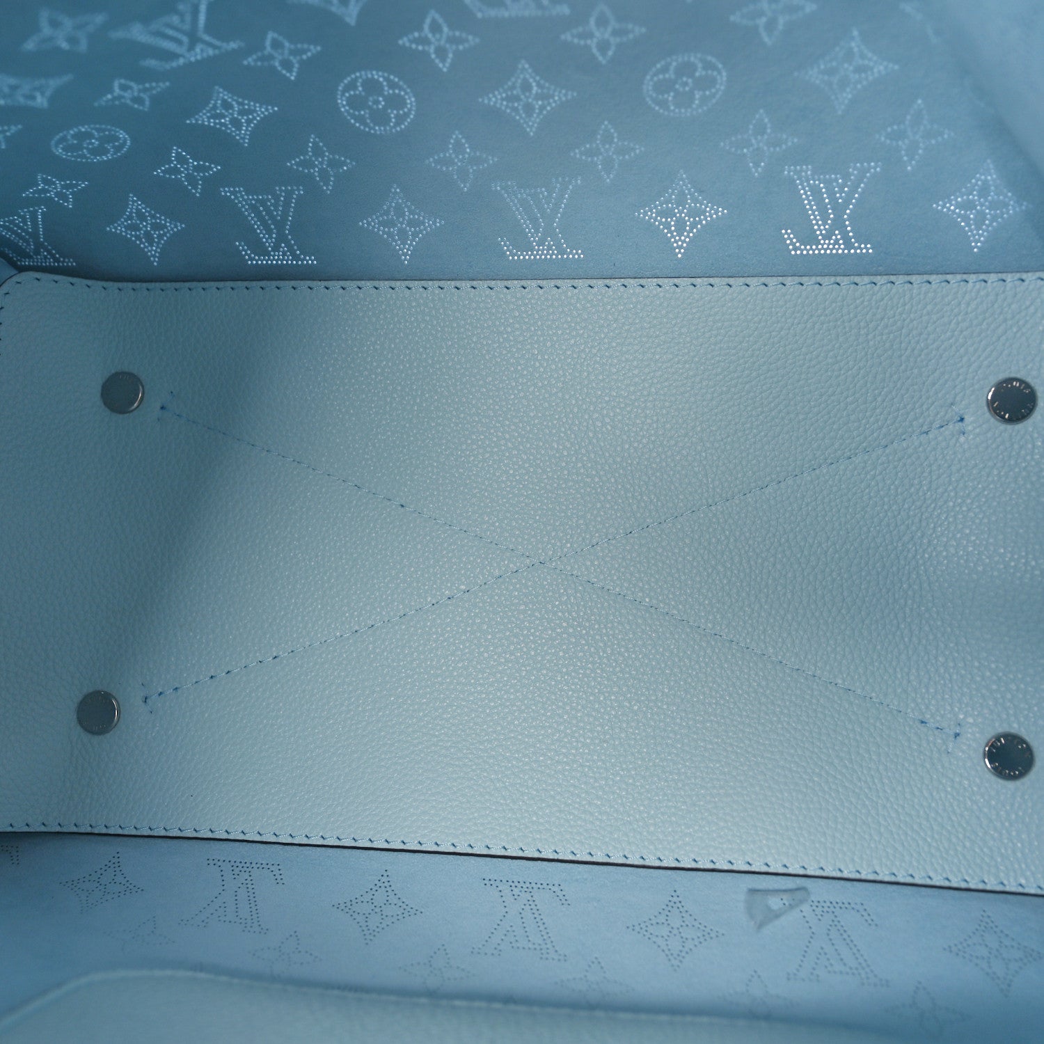 Louis Vuitton Mahina Carmel Hobo Bag Denim Blue 5 of 8