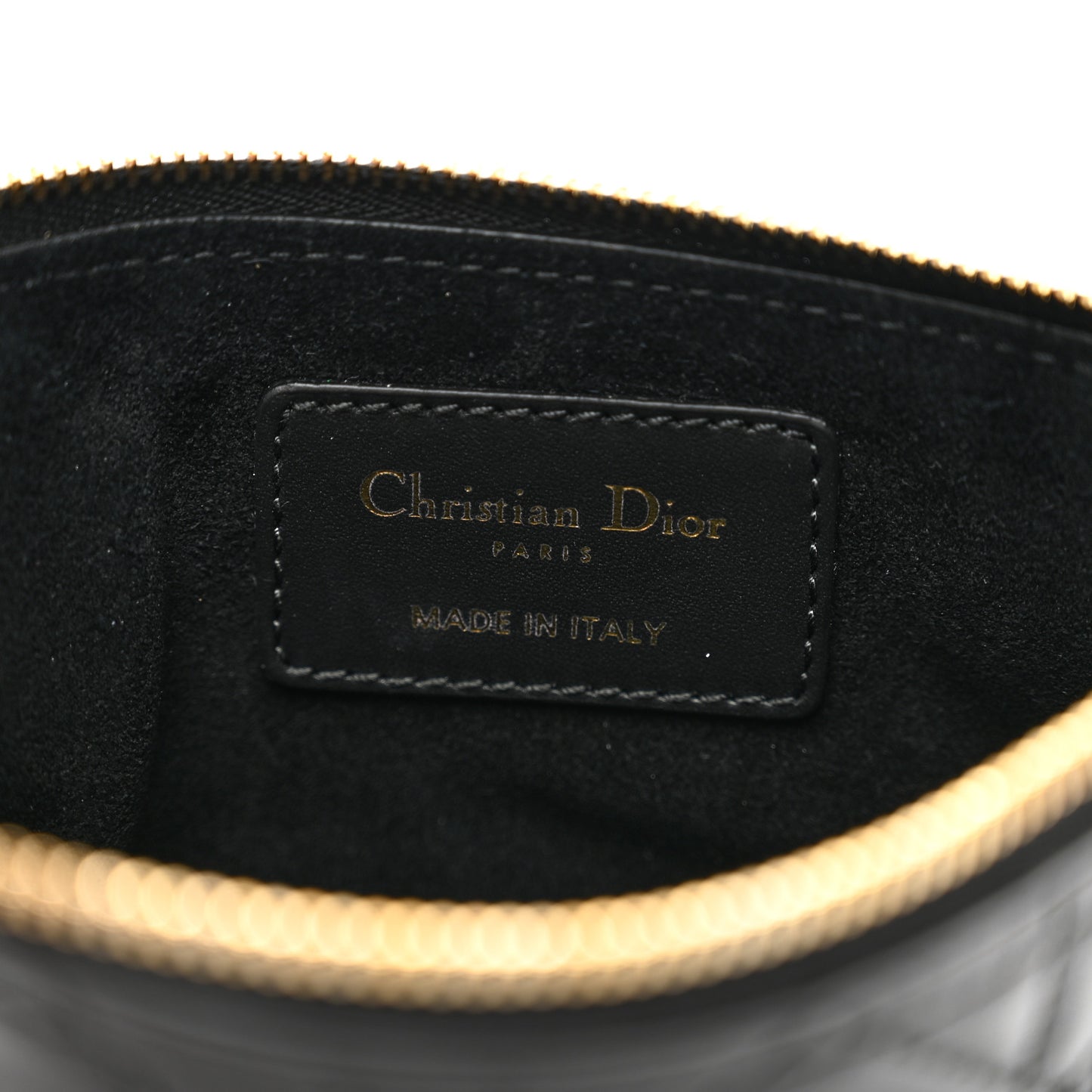 Calfskin Macrocannage Toujours Pouch Black