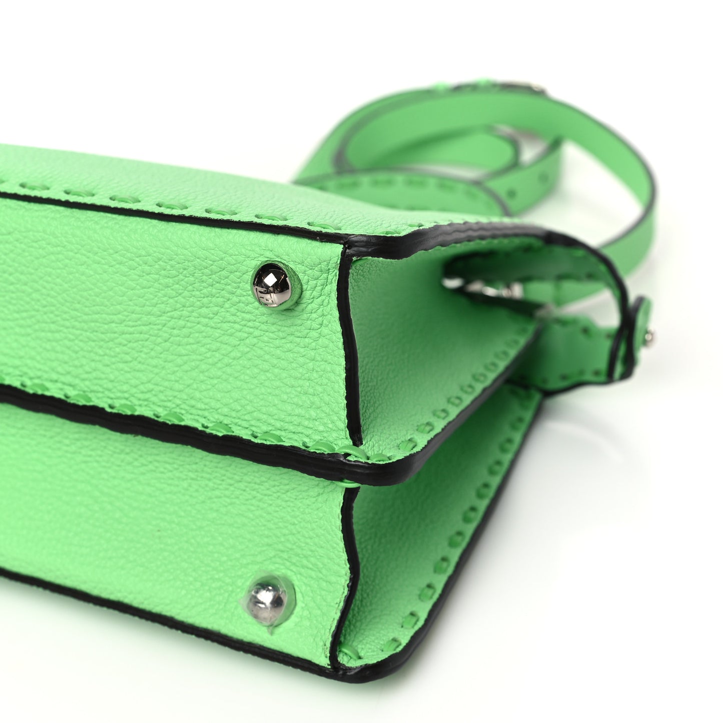 Cuoio Roma Sellerissima Nappa Sintetica Tape Stitch Small Peekaboo I SEE U Satchel Edamame