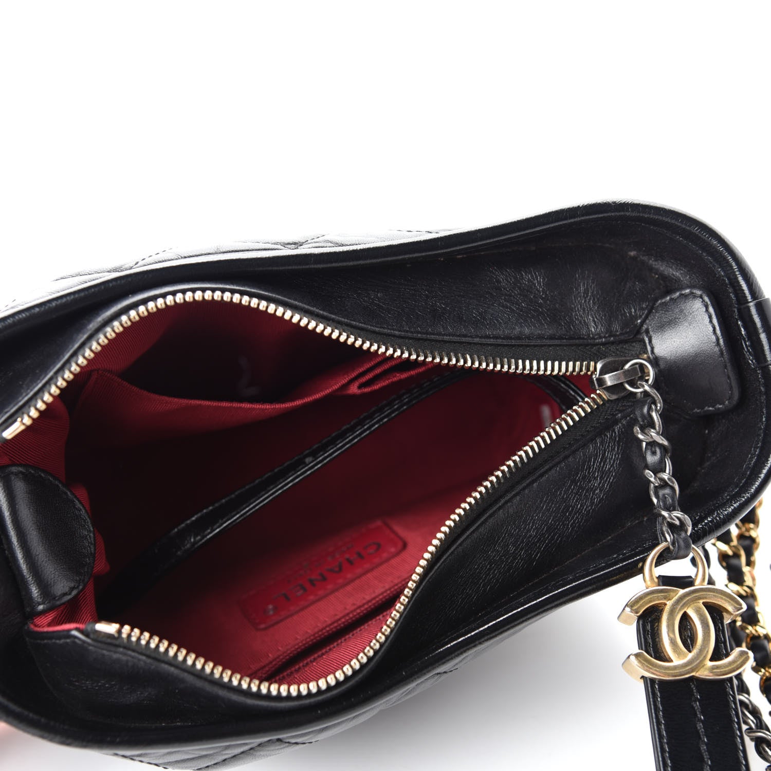 Chanel Aged Calfskin Quilted Small Gabrielle Hobo Black 5 of 11
