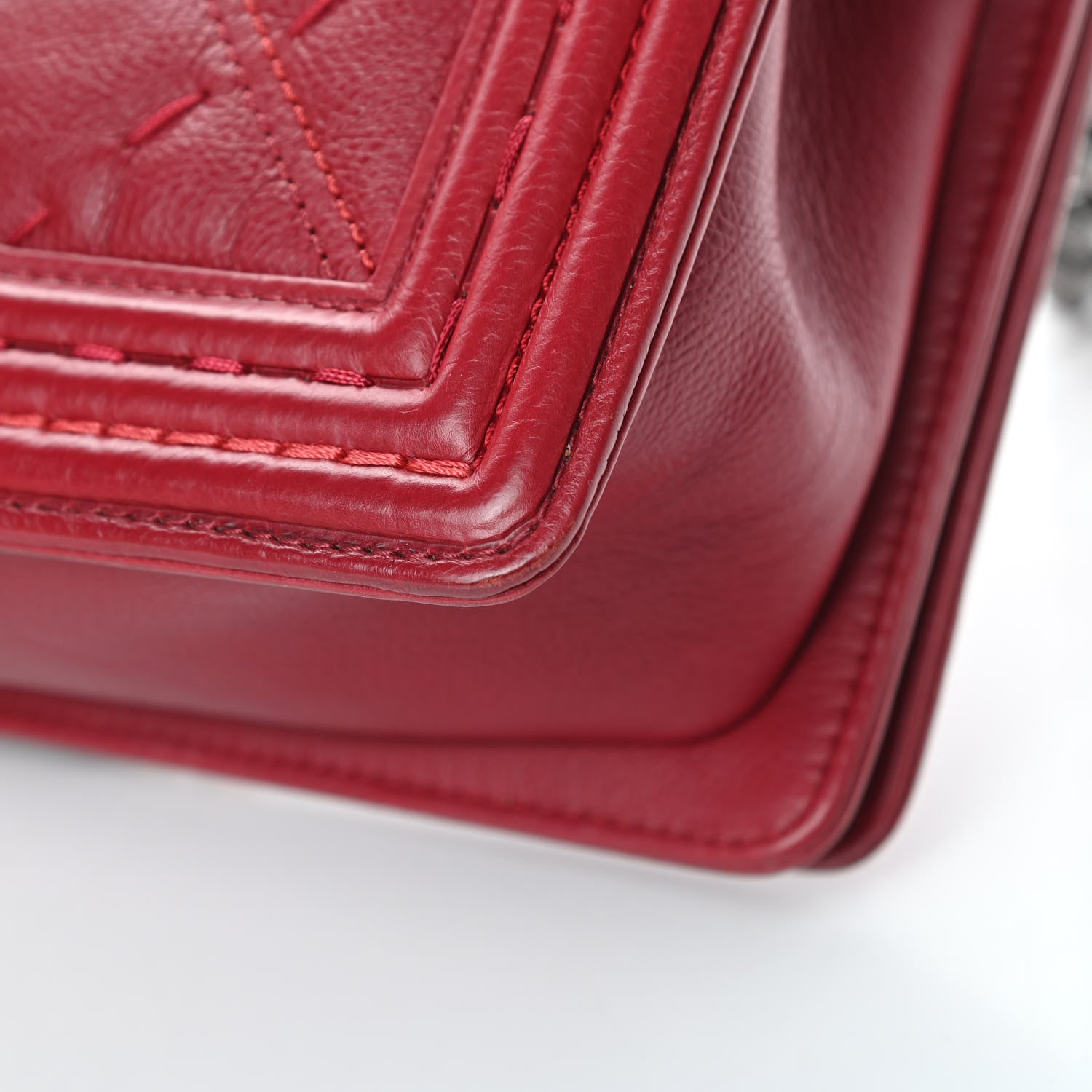 Chanel Calfskin Stitched Medium Boy Flap Red 11 of 16