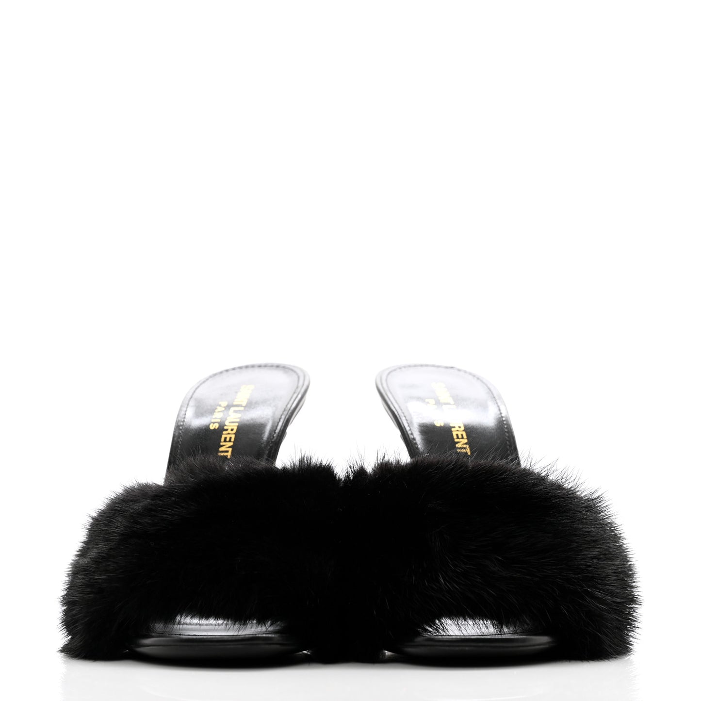 Mink Calfskin Roy Mule Sandals 39 Black