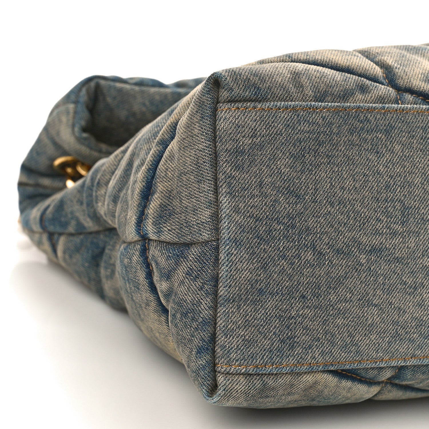 Saint Laurent Denim Quilted Medium Loulou Puffer Monogram Chain Satchel Blue Cinnamon 7 of 8