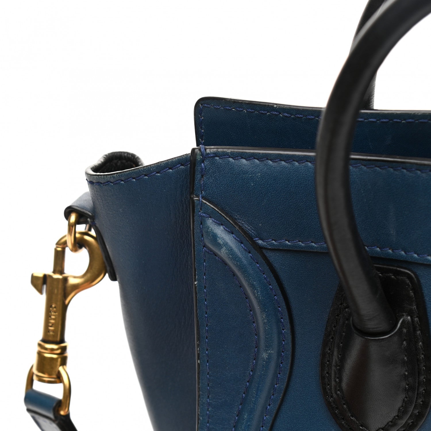 Celine Smooth Calfskin Nano Luggage Ocean Blue 13 of 17