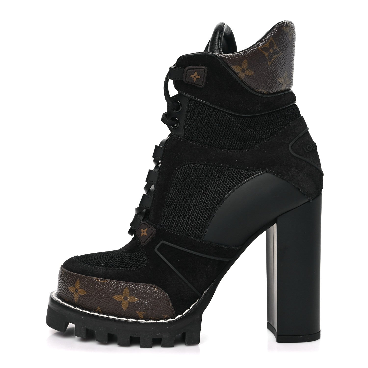 Louis Vuitton Suede Calfskin Monogram Star Trail Ankle Boots 38