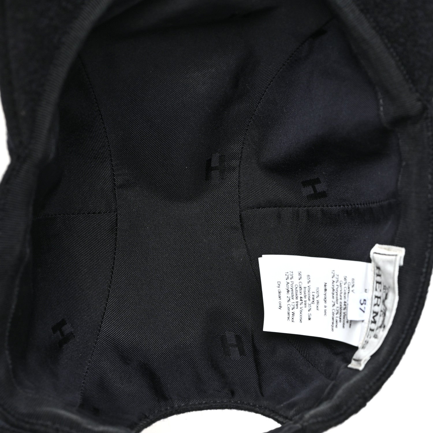 Hermes Wool Davis Varsity Hat 57 Black 7 of 9