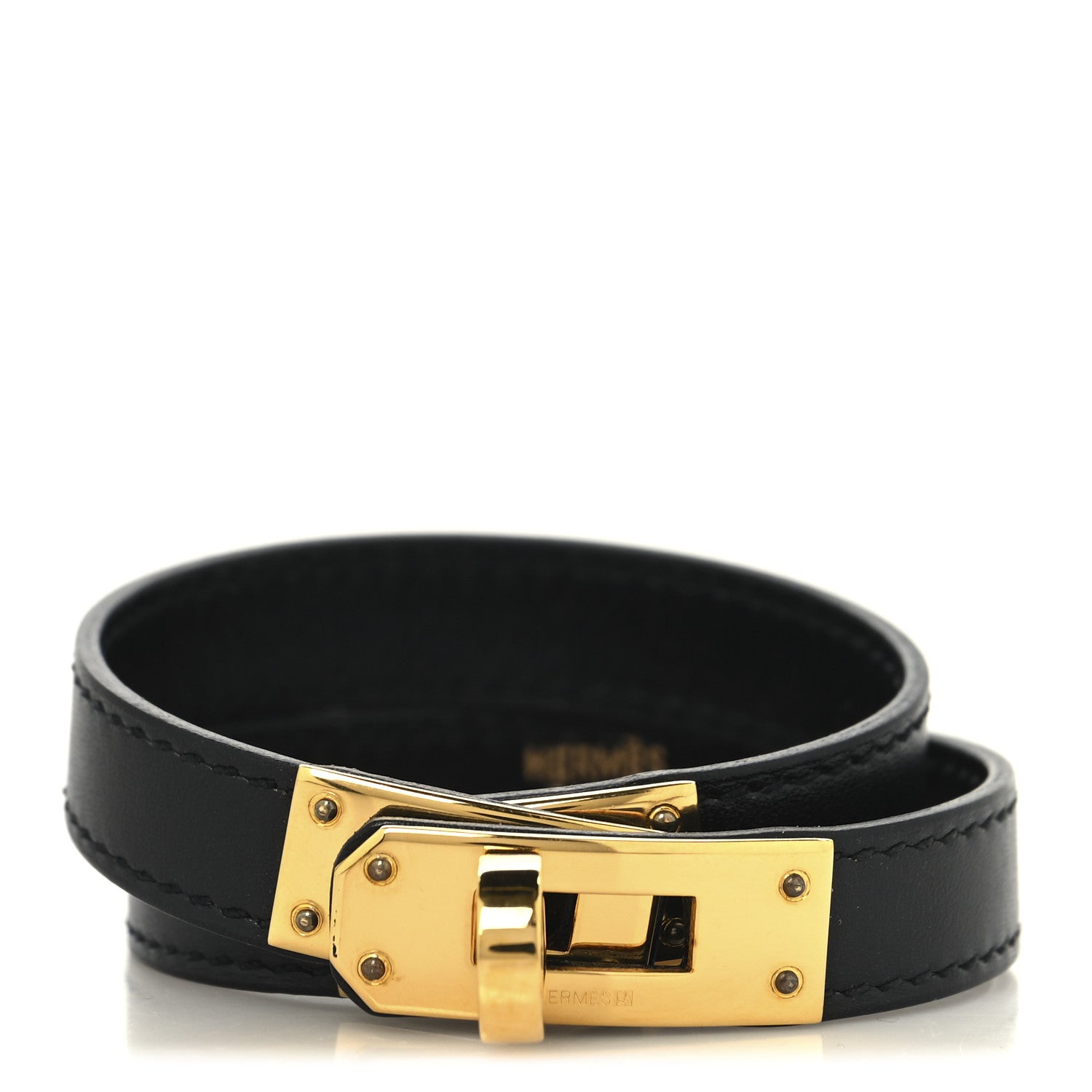 Hermes Box Kelly Double Tour Bracelet S Black 1792483 