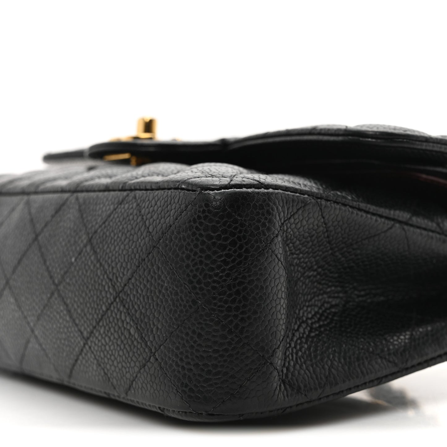 Caviar Quilted Small Double Flap Black