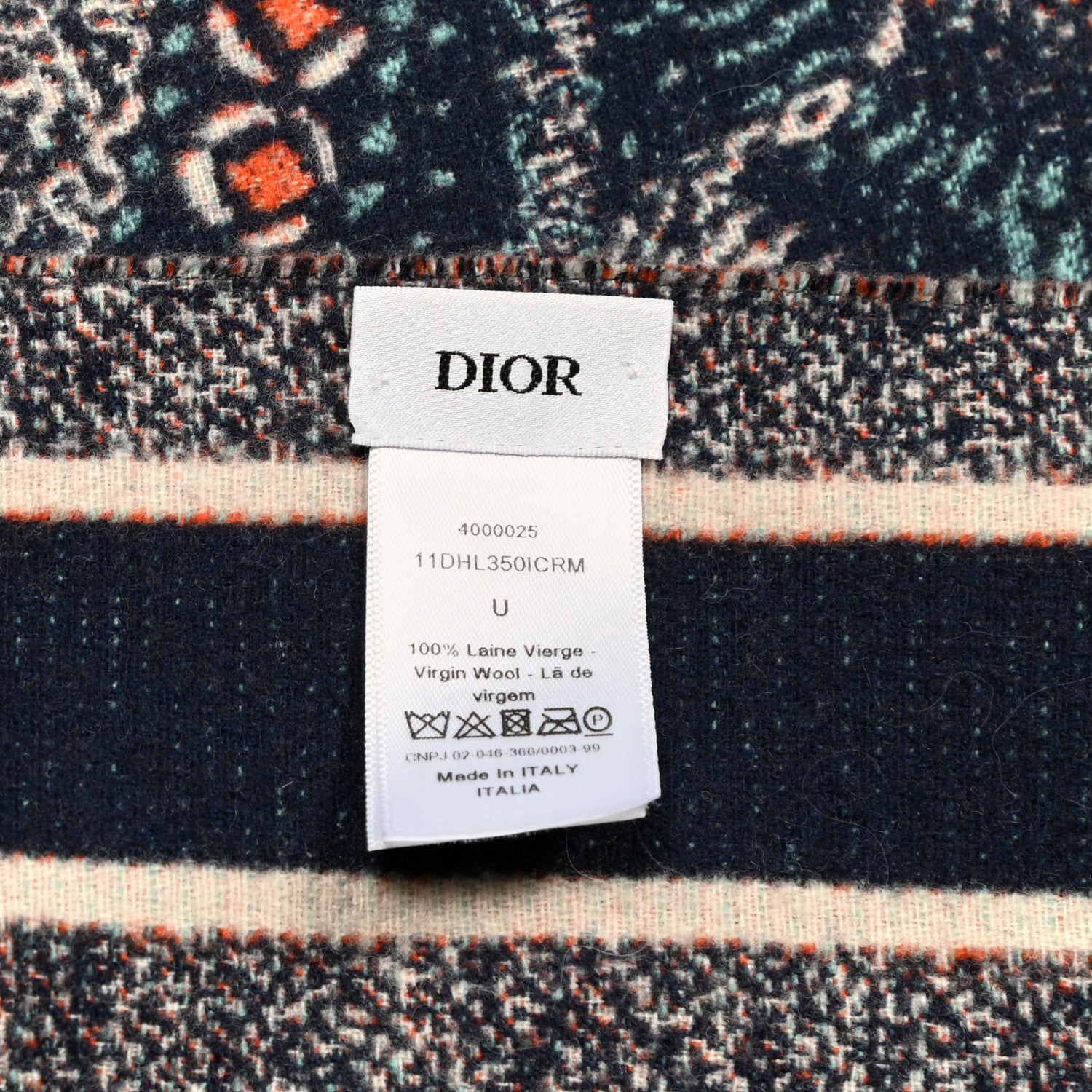 Christian Dior Wool Throw Cream Bleu 4 of 7
