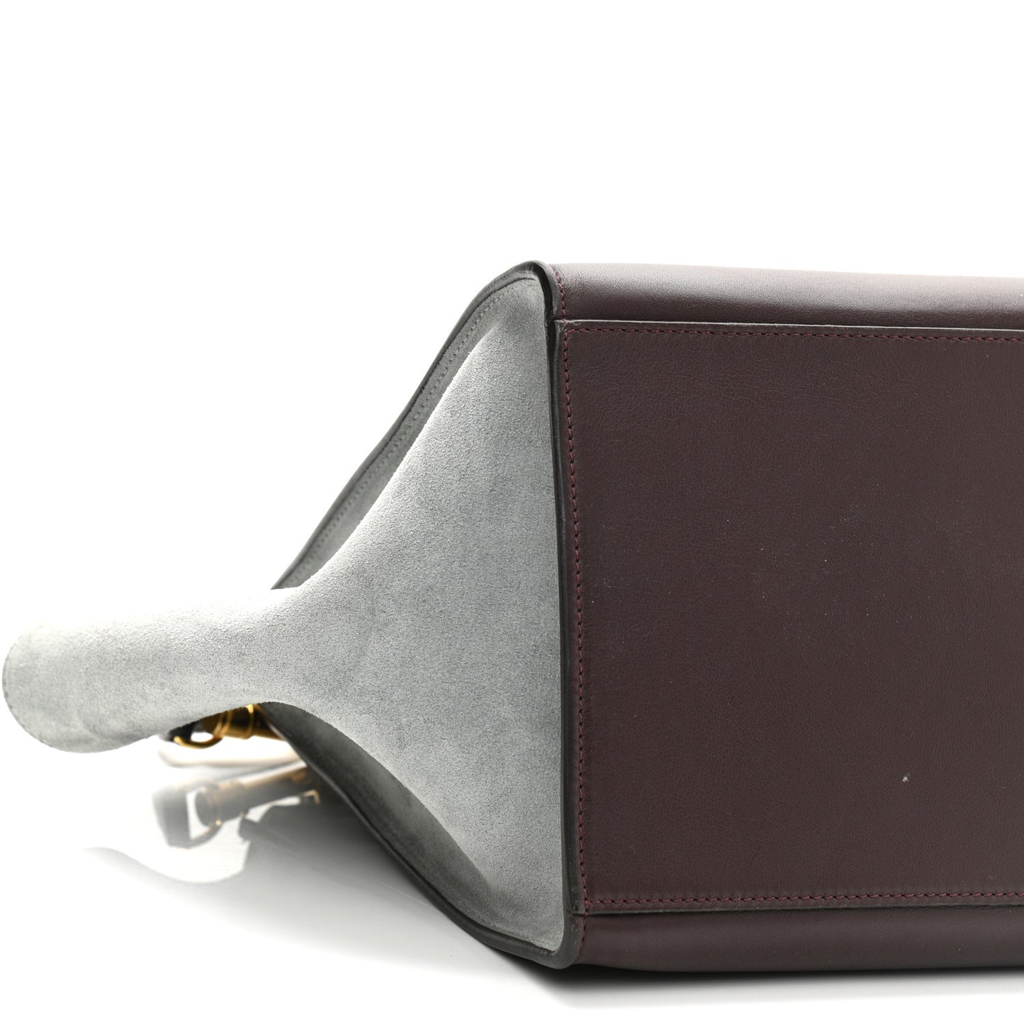Smooth Calfskin Suede Medium Tri-Color Trapeze Dark Grey