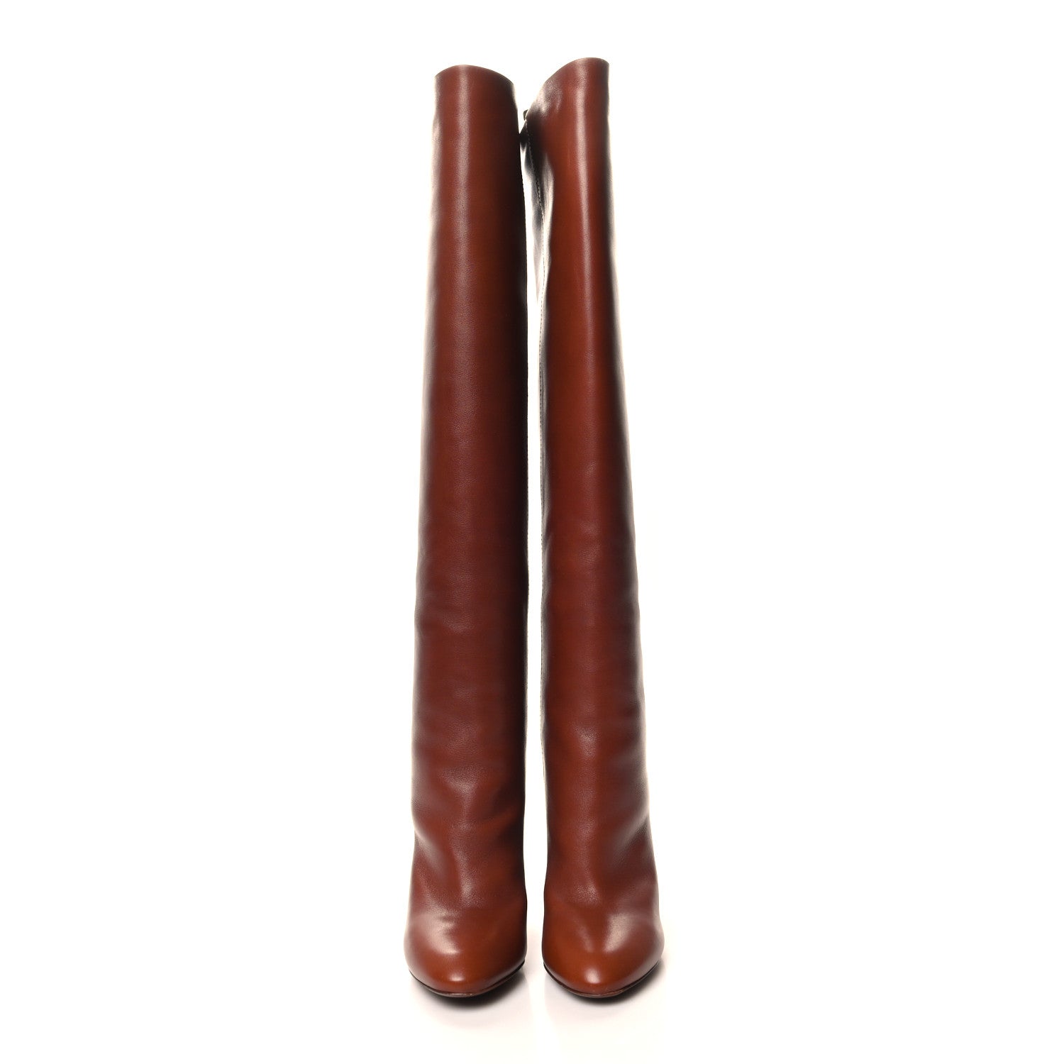 Louis Vuitton Calfskin Silhouette High Boots 36.5 Cognac 2 of 8