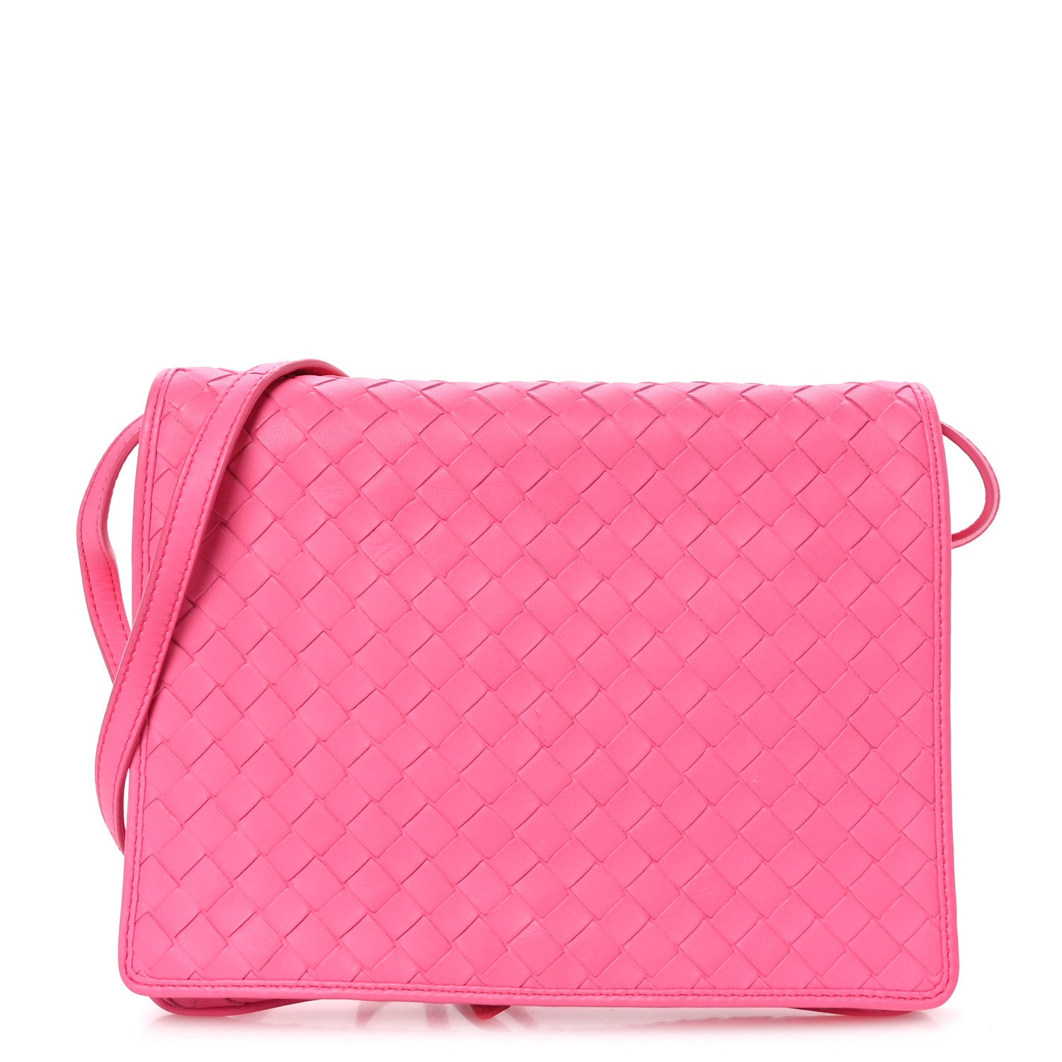 Bottega Veneta Nappa Intrecciato Flap Crossbody Rosa Shock 1 of 12