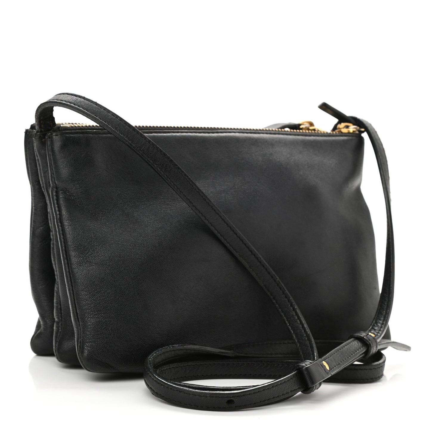 Lambskin Small Trio Crossbody Bag Black