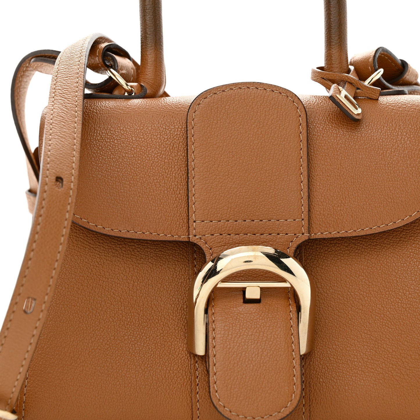 Grained Calfskin Mini Brillant Satchel Natural