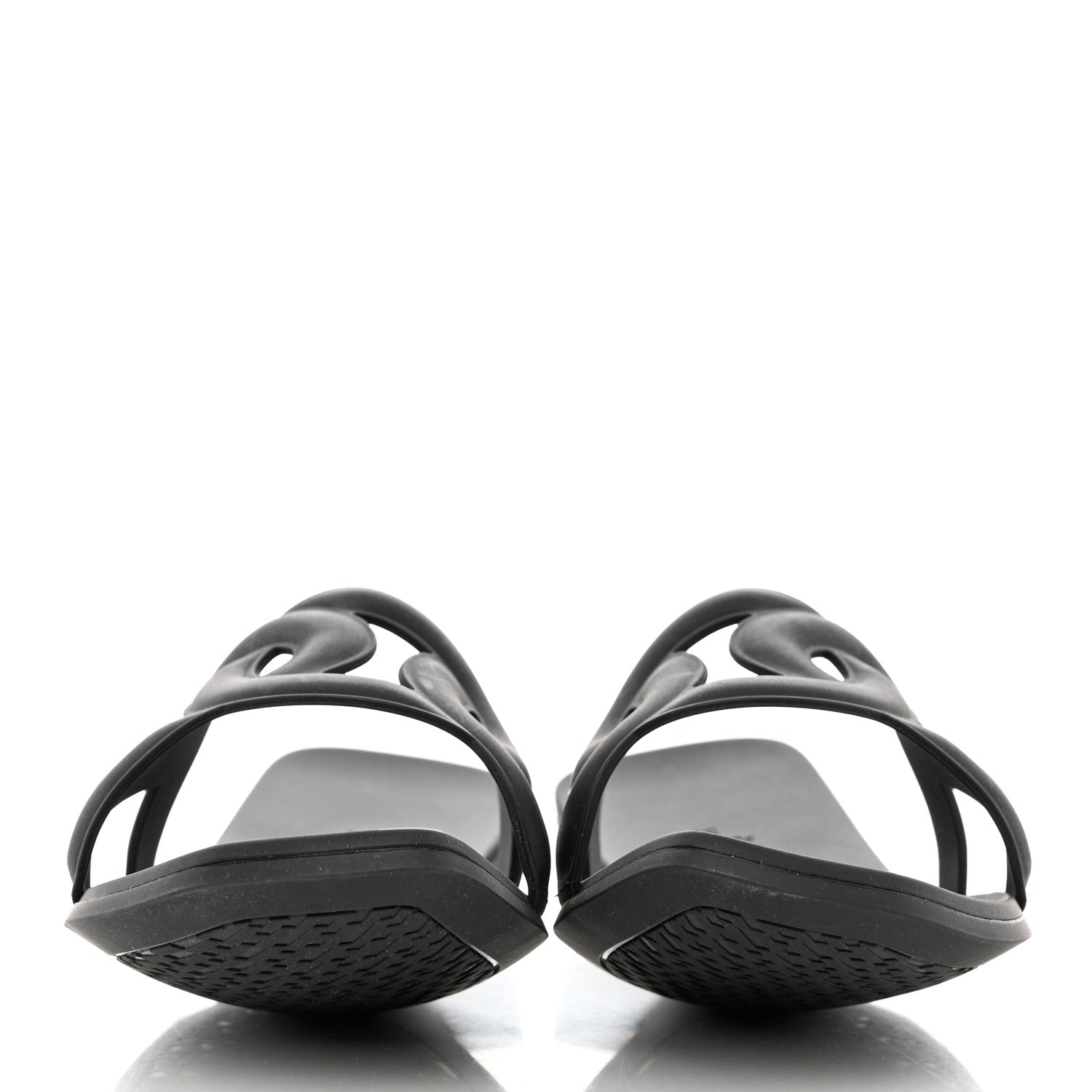 Hermes Rubber Aloha Sandals 38 Black 2 of 9