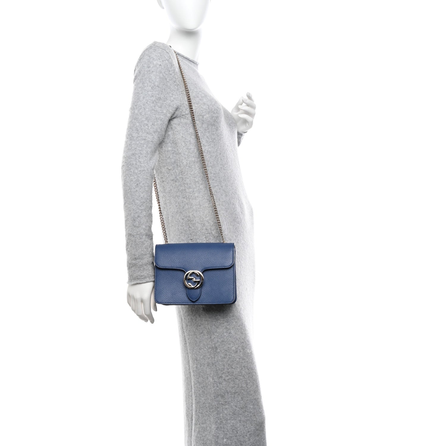 Gucci Dollar Calfskin Small Interlocking G Shoulder Bag Caspian 2 of 12