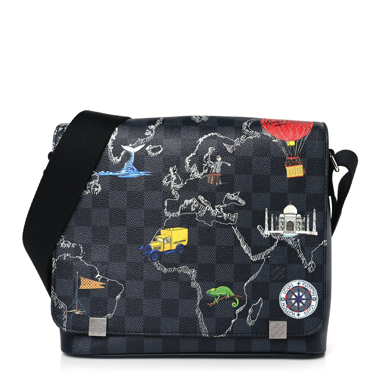 Damier Graphite World Map District PM