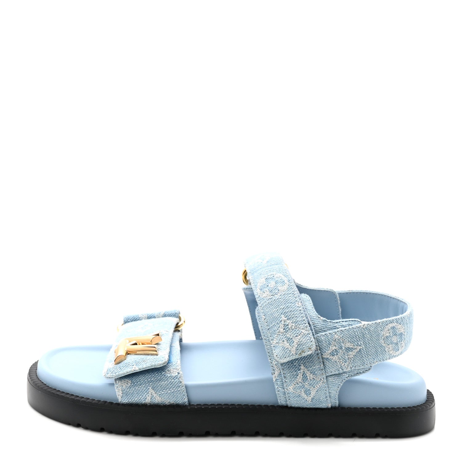 Louis Vuitton Denim Monogram LV Sunset Comfort Flat Sandals 37