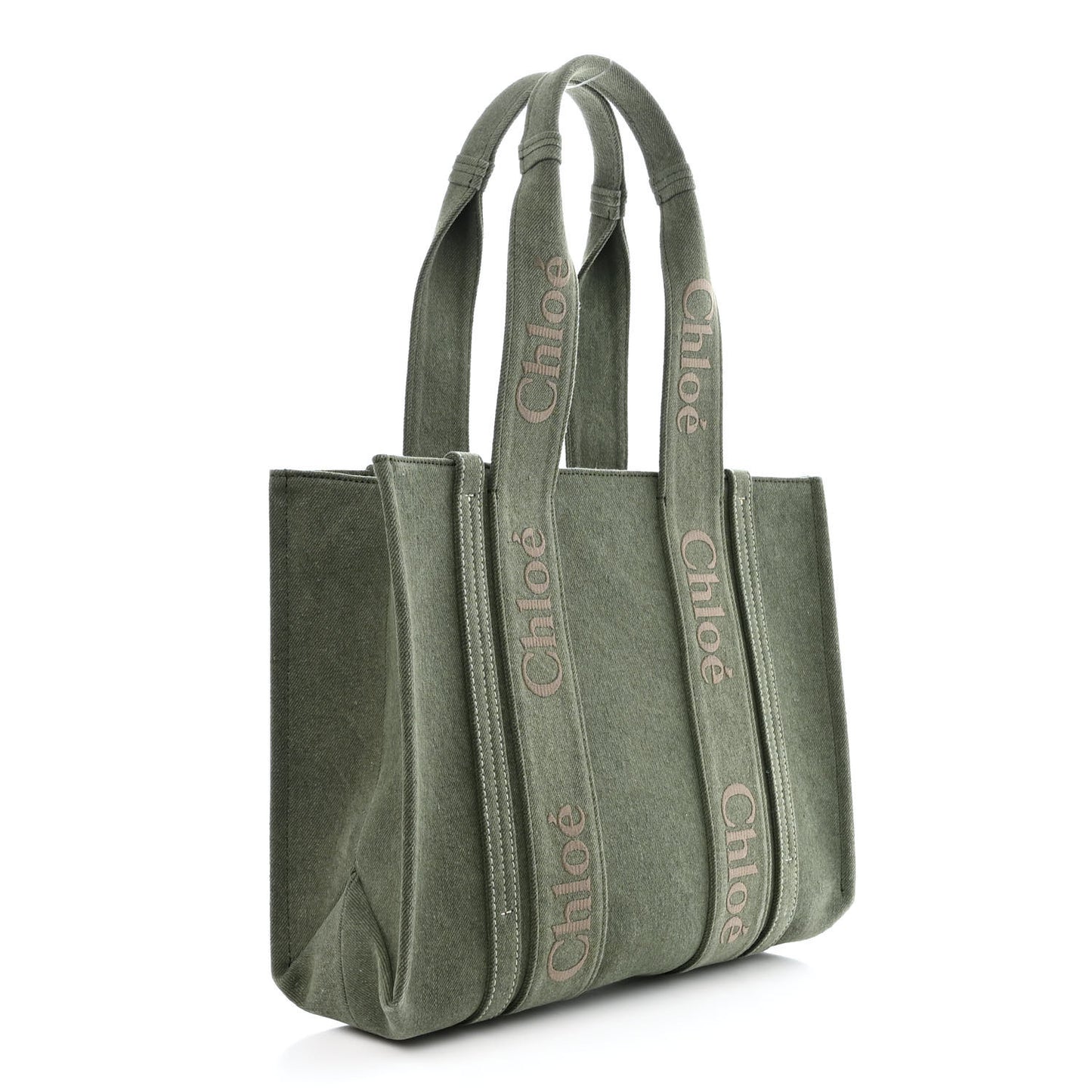 Linen Medium Woody Tote Wide Forest
