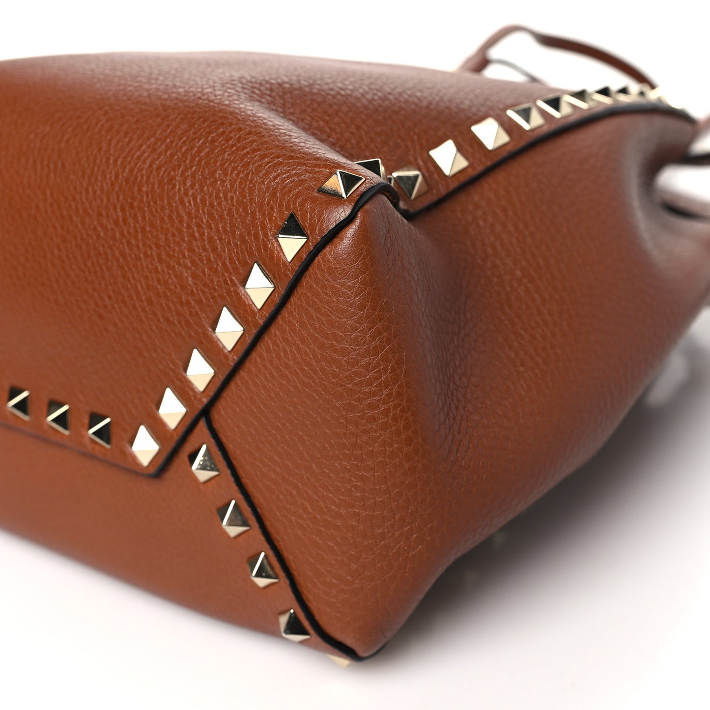 Grained Calfskin Rockstud Small Bucket Bag Selleria