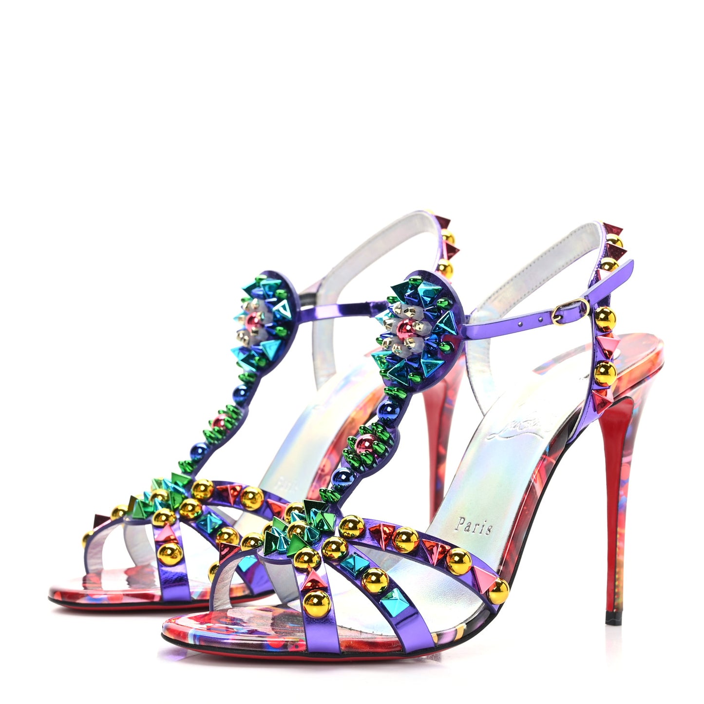 Patent Embellished Goldora Disco 100 Sandals 39 Multicolor