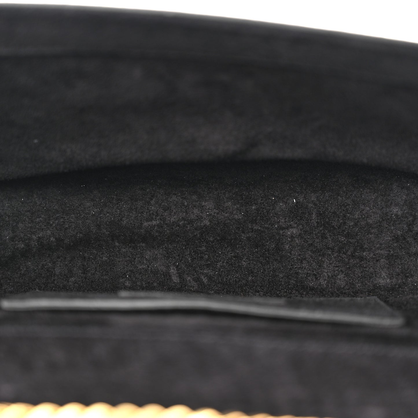 Suede Fringe Small Monogram Satchel Black