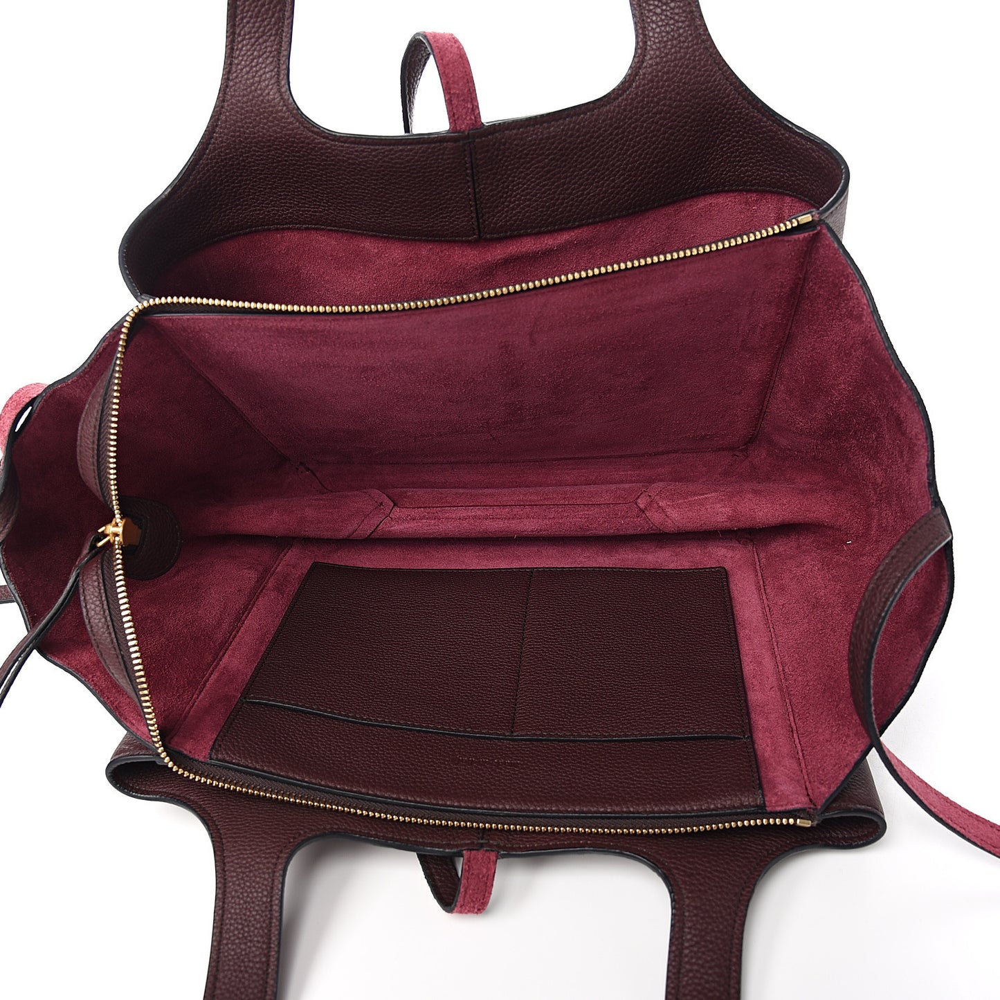 Baby Grained Calfskin Small Tri-Fold Bag Burgundy