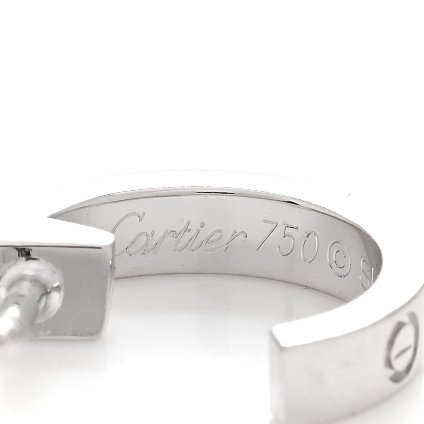 18K White Gold Small LOVE Hoop Earrings