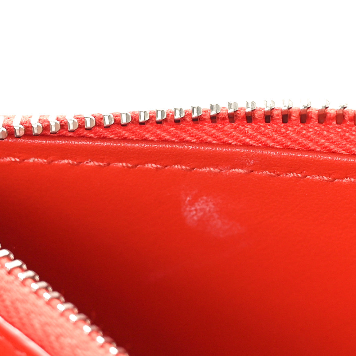 Calfskin Monogram Sunset Chain Wallet Rosso