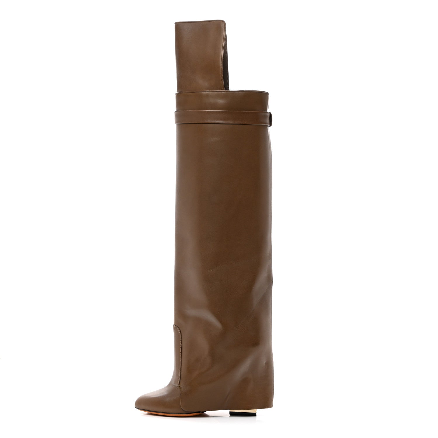 Givenchy Calfskin Shark Look Over The Knee Boots 37.5 Kaky 1 of 7