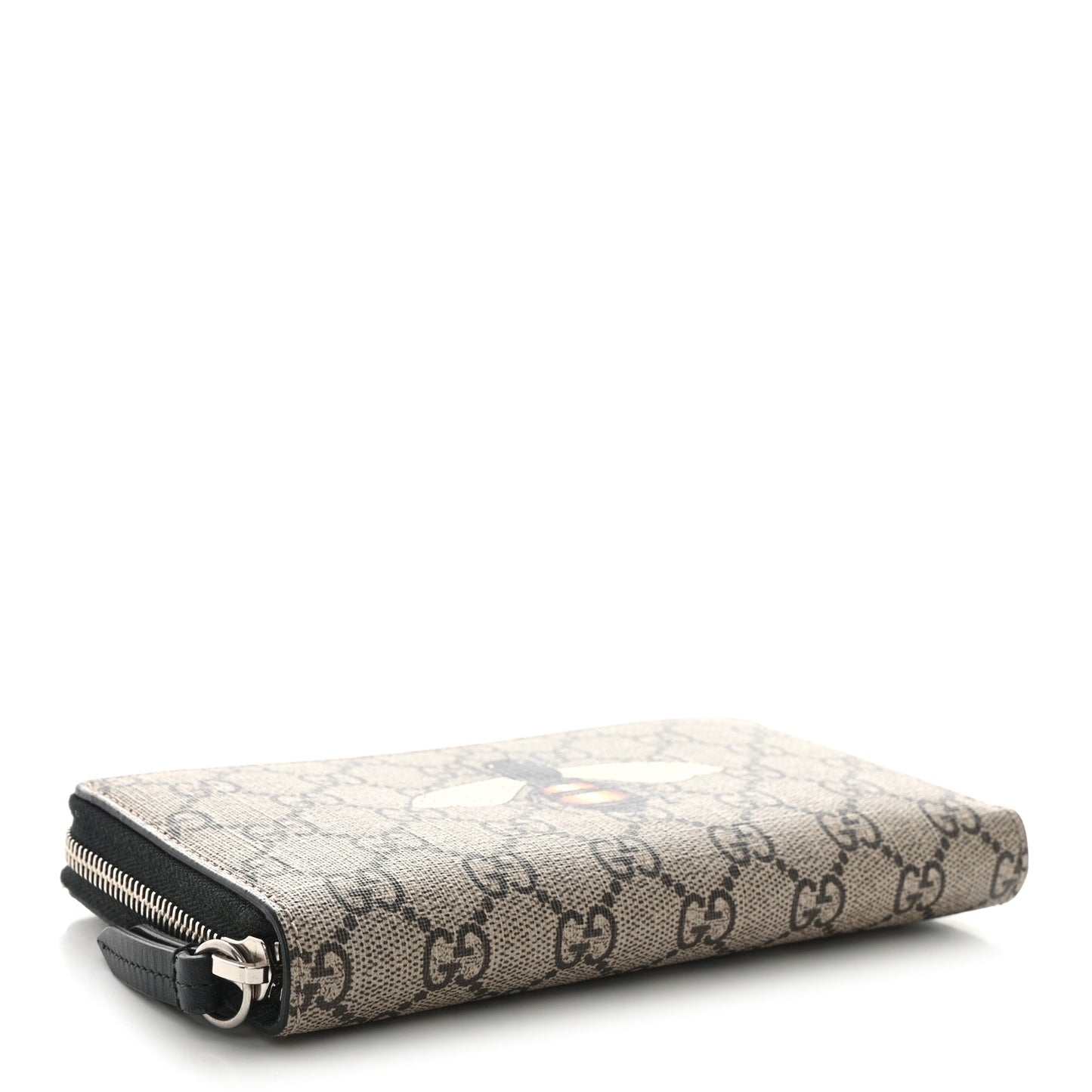 GG Supreme Monogram Bee Zip Around Wallet