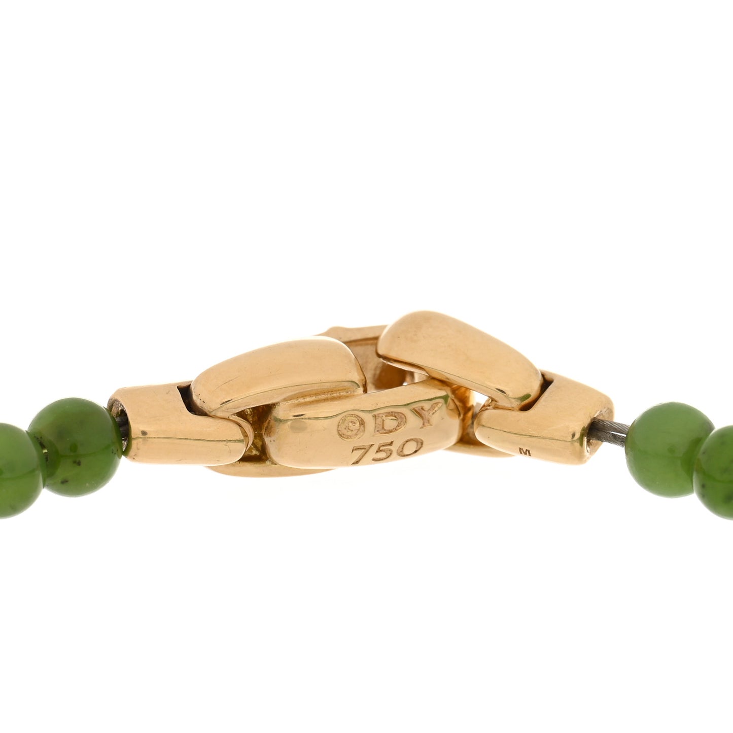 18K Yellow Gold Nephrite Jade 4mm Spiritual Beads Bracelet