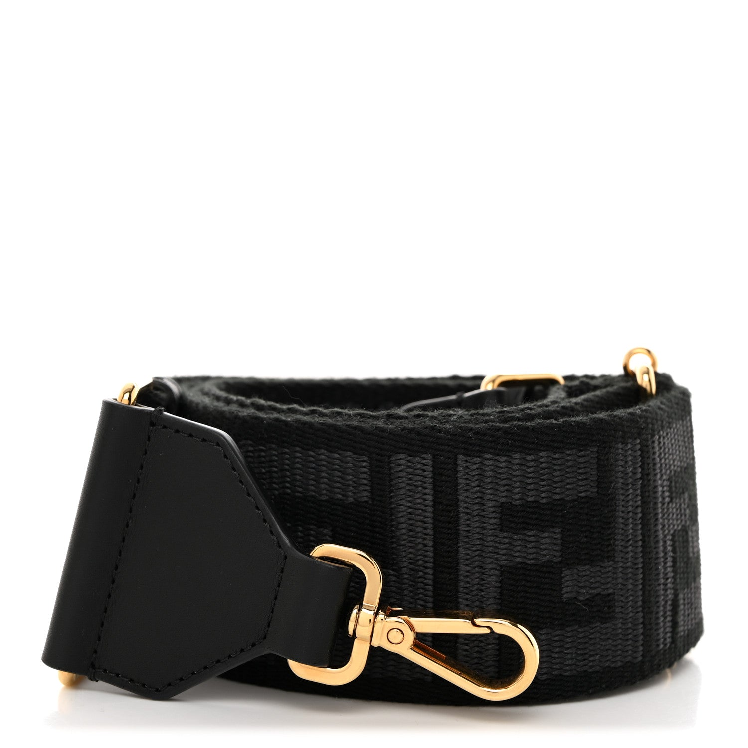 Fendi Ribbon Vitello Seta FF 1974 Adjustable Strap You Black 1 of 5
