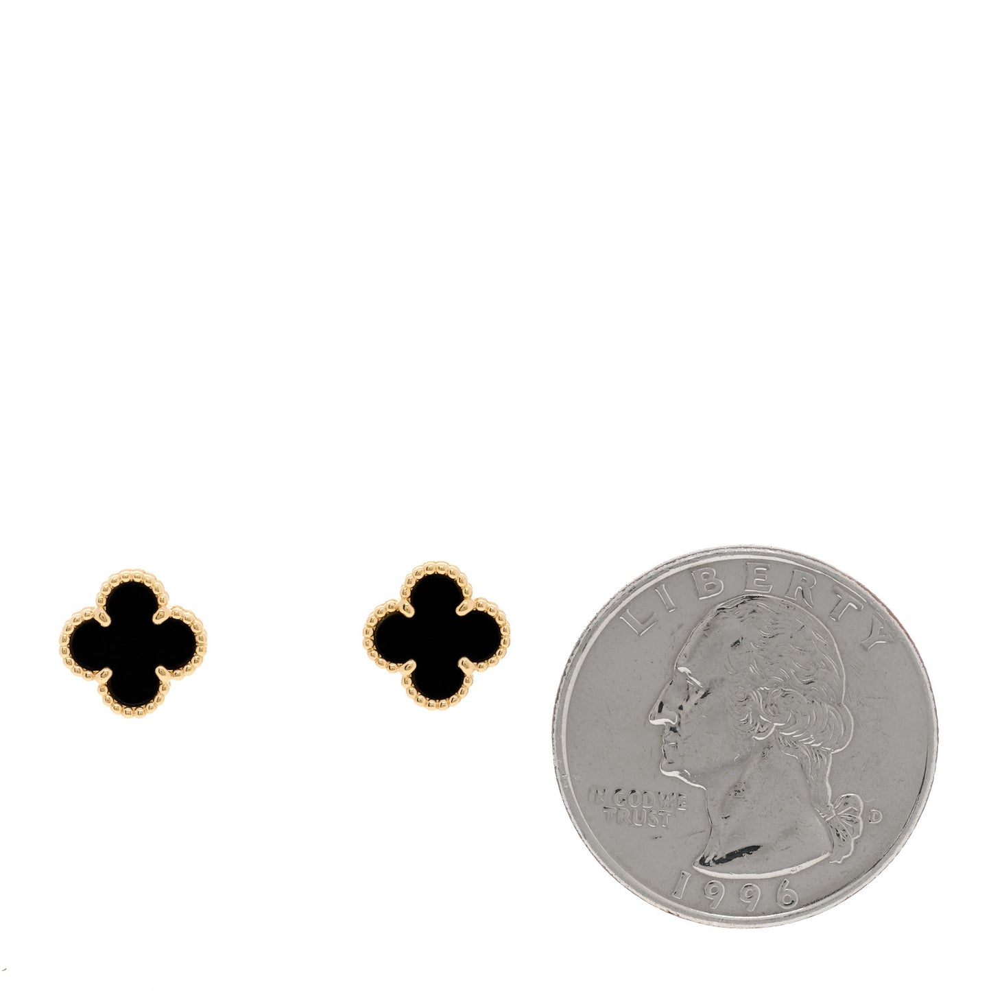 18K Yellow Gold Black Onyx Sweet Alhambra Earrings