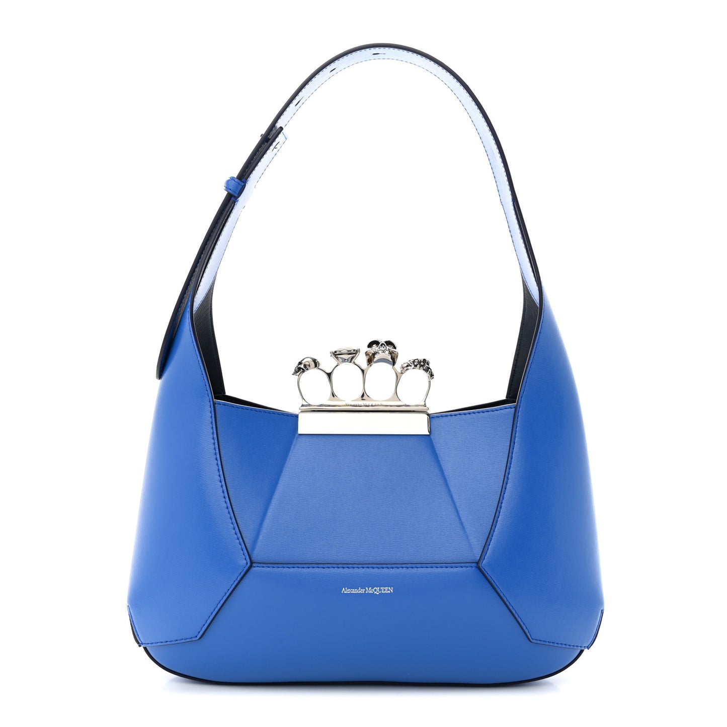 Smooth Calfskin Jeweled Hobo Bag Blue
