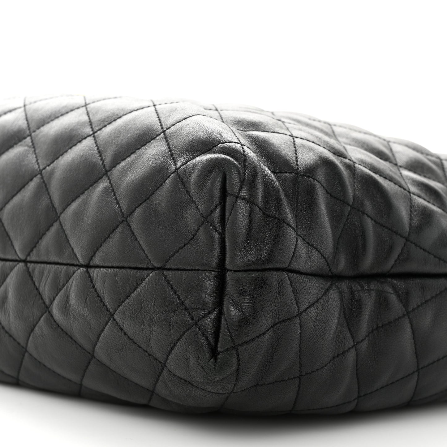 Lambskin Quilted Maxi Icare Shopping Tote Black