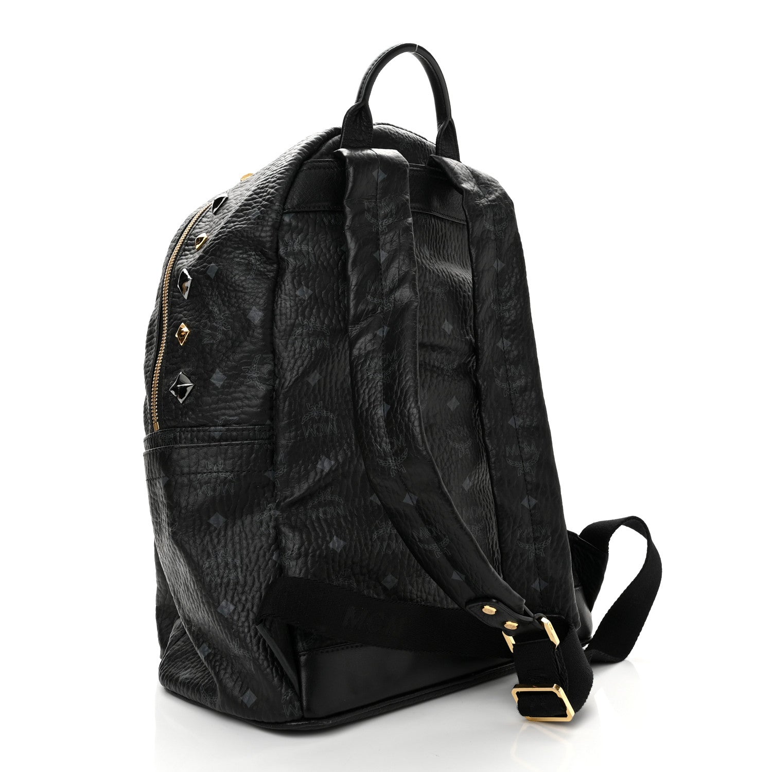 MCM Visetos Studded Medium Stark M Backpack Black 3 of 9