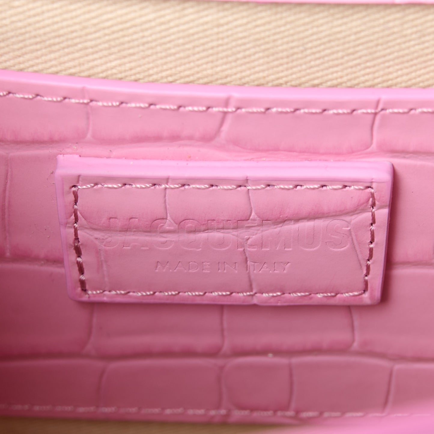 Calfskin Crocodile Embossed Le Grand Bambino Pink