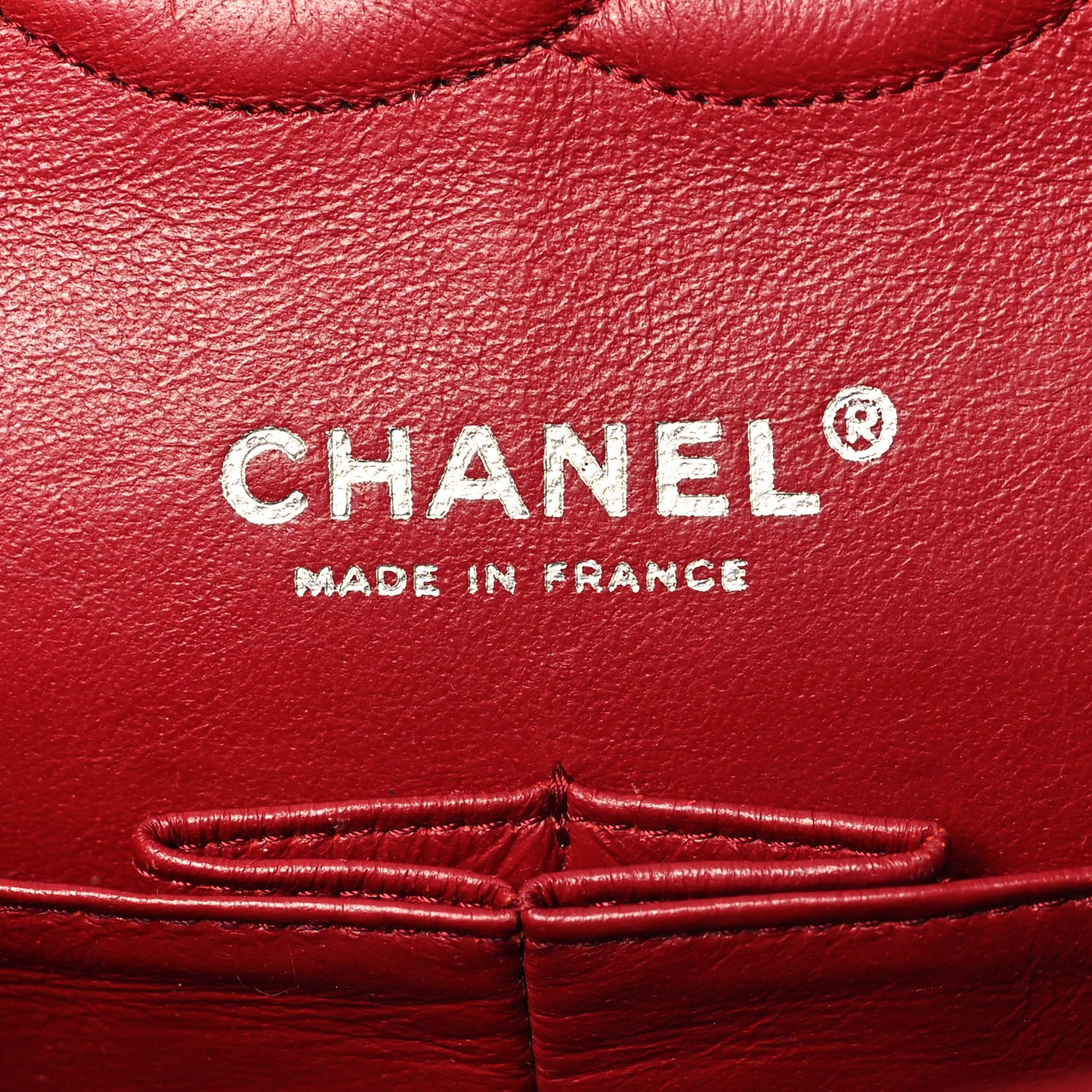 Glazed Lambskin Quilted Medium Double Flap Bijoux Chain Red