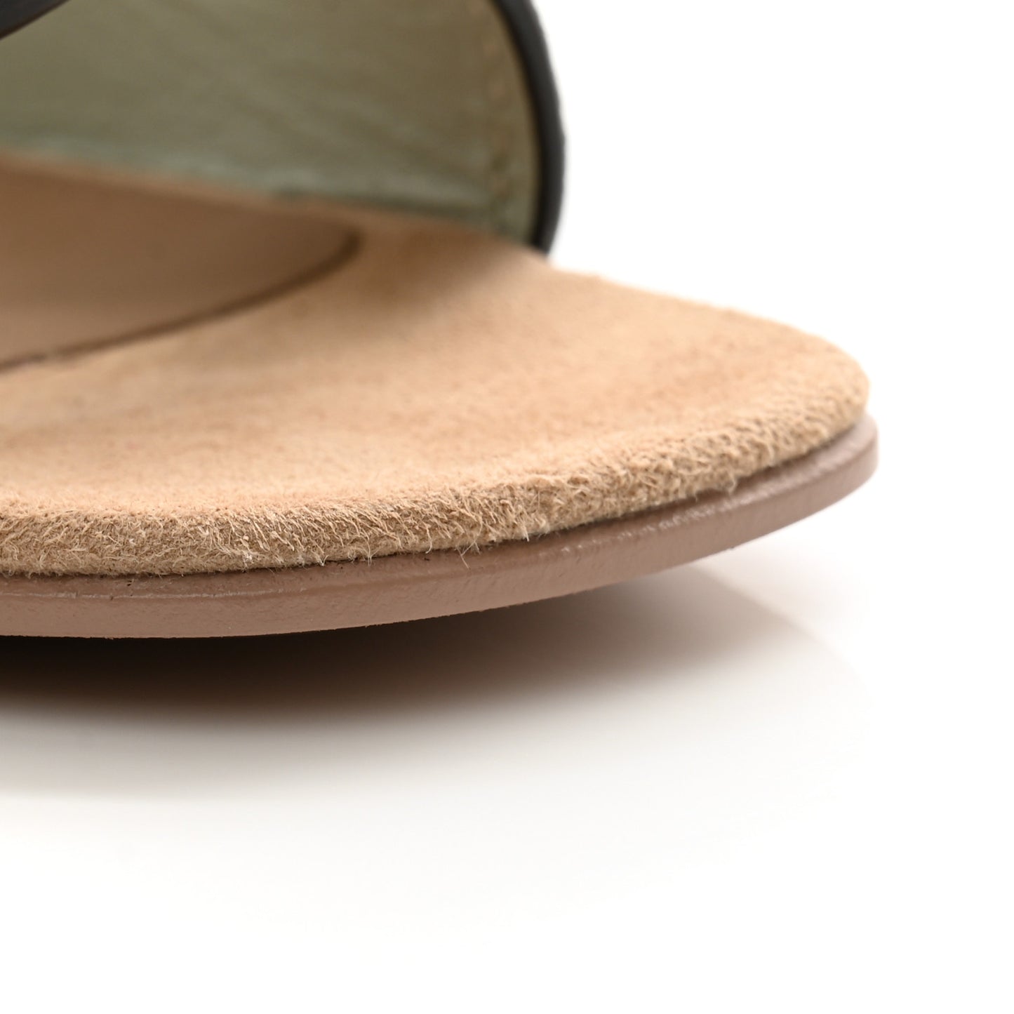 Kid Scamosciato Interlocking G Cut Out Slide Sandals 36 Pale Green