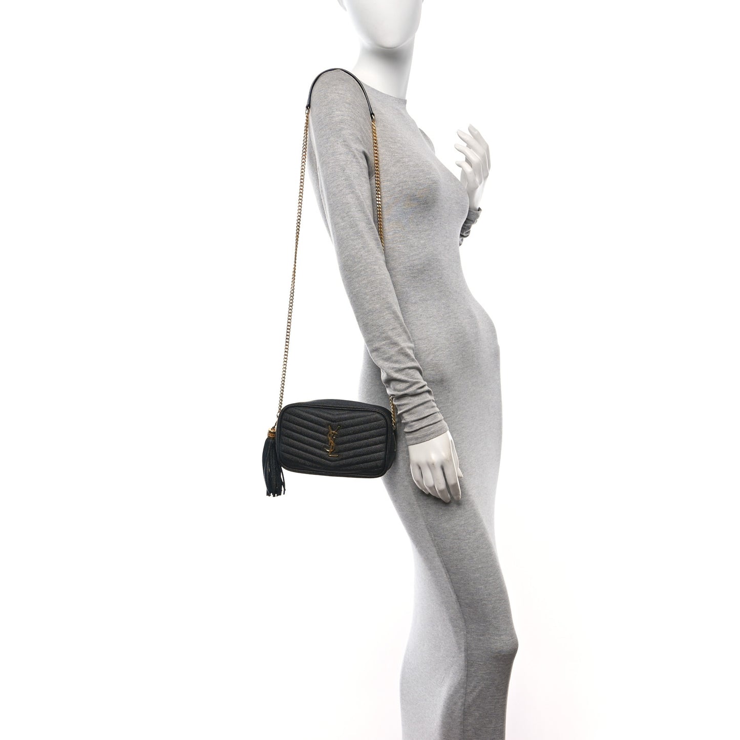 Grain De Poudre Matelasse Monogram Mini Lou Camera Bag Black