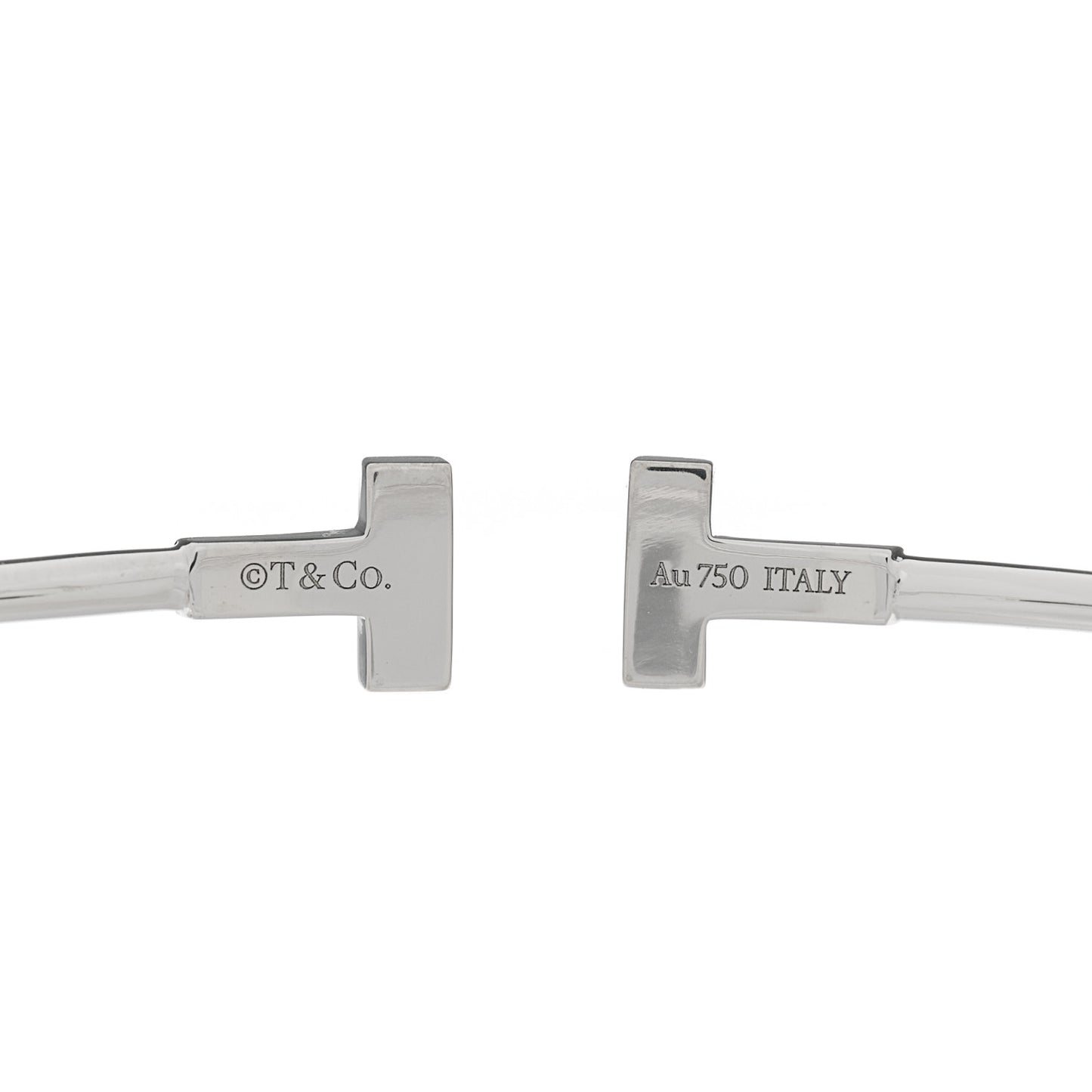 18K White Gold Narrow T Wire Bracelet
