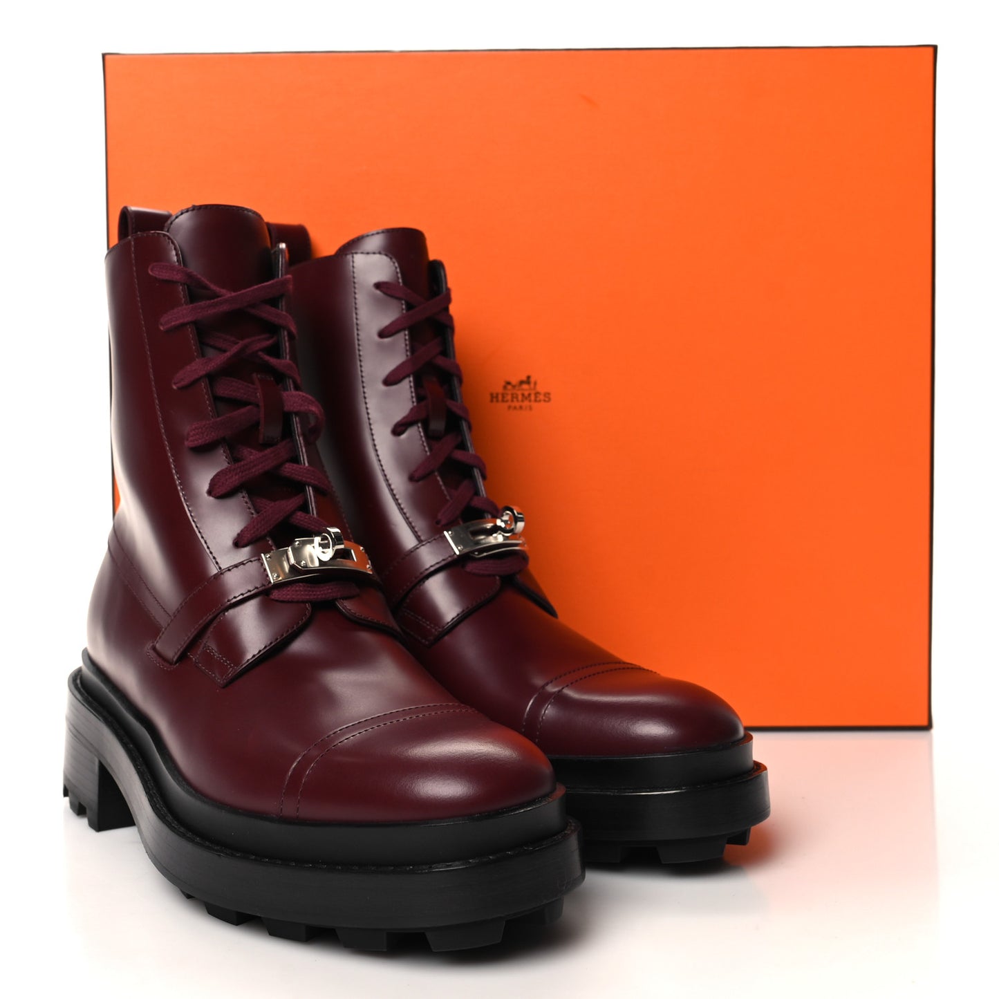 Glossed Calfskin Funk Ankle Boots 38 Rouge H