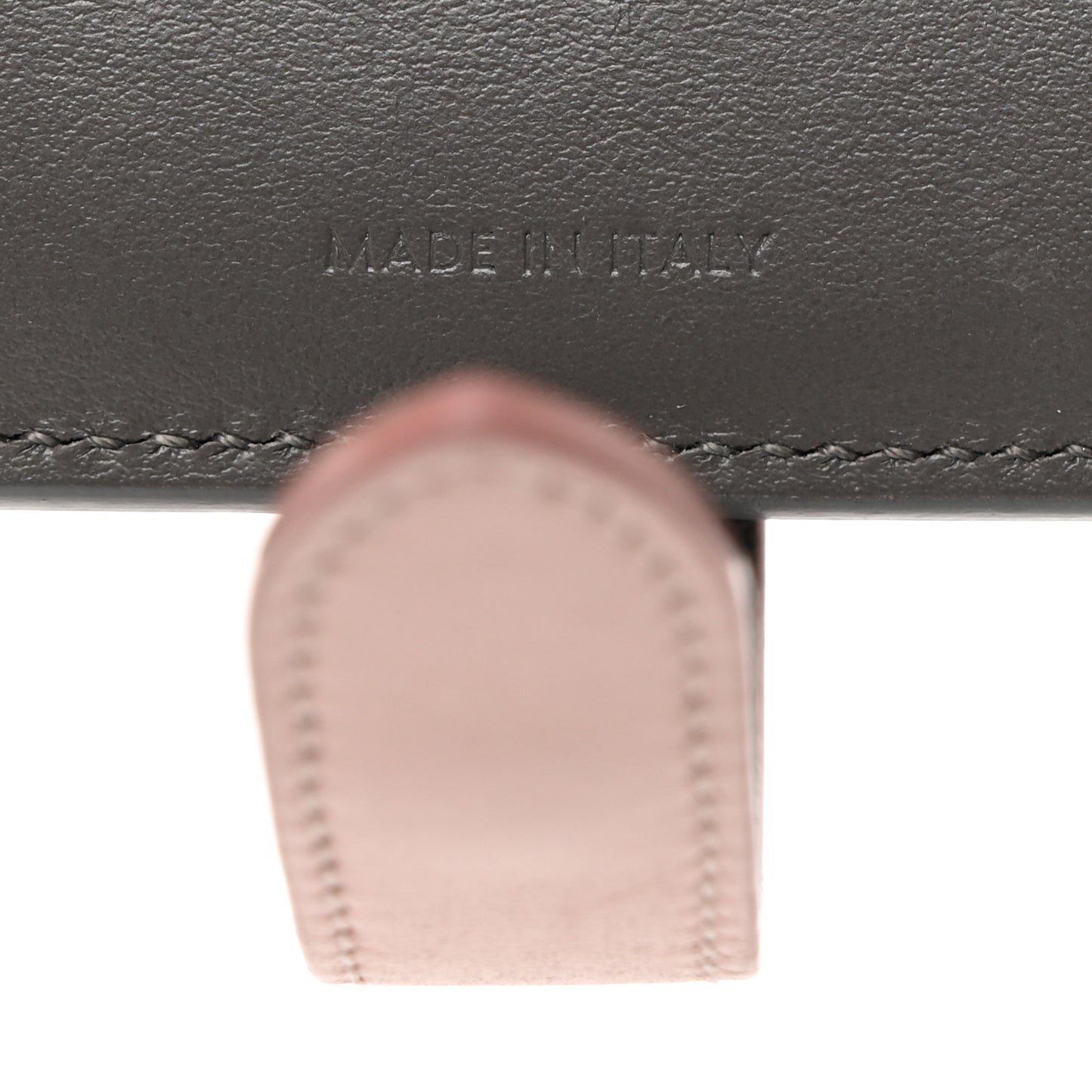 Grained Calfskin Medium Multifunction Strap Wallet Grey Vintage Pink