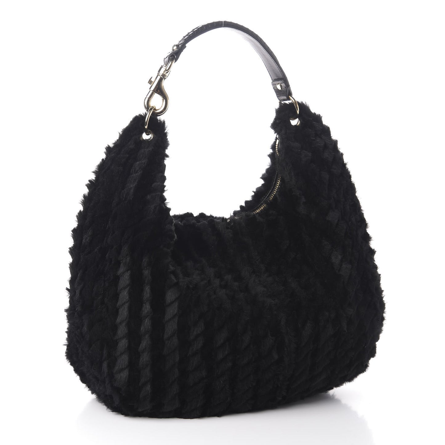Rabbit Fur Solar Hobo Black