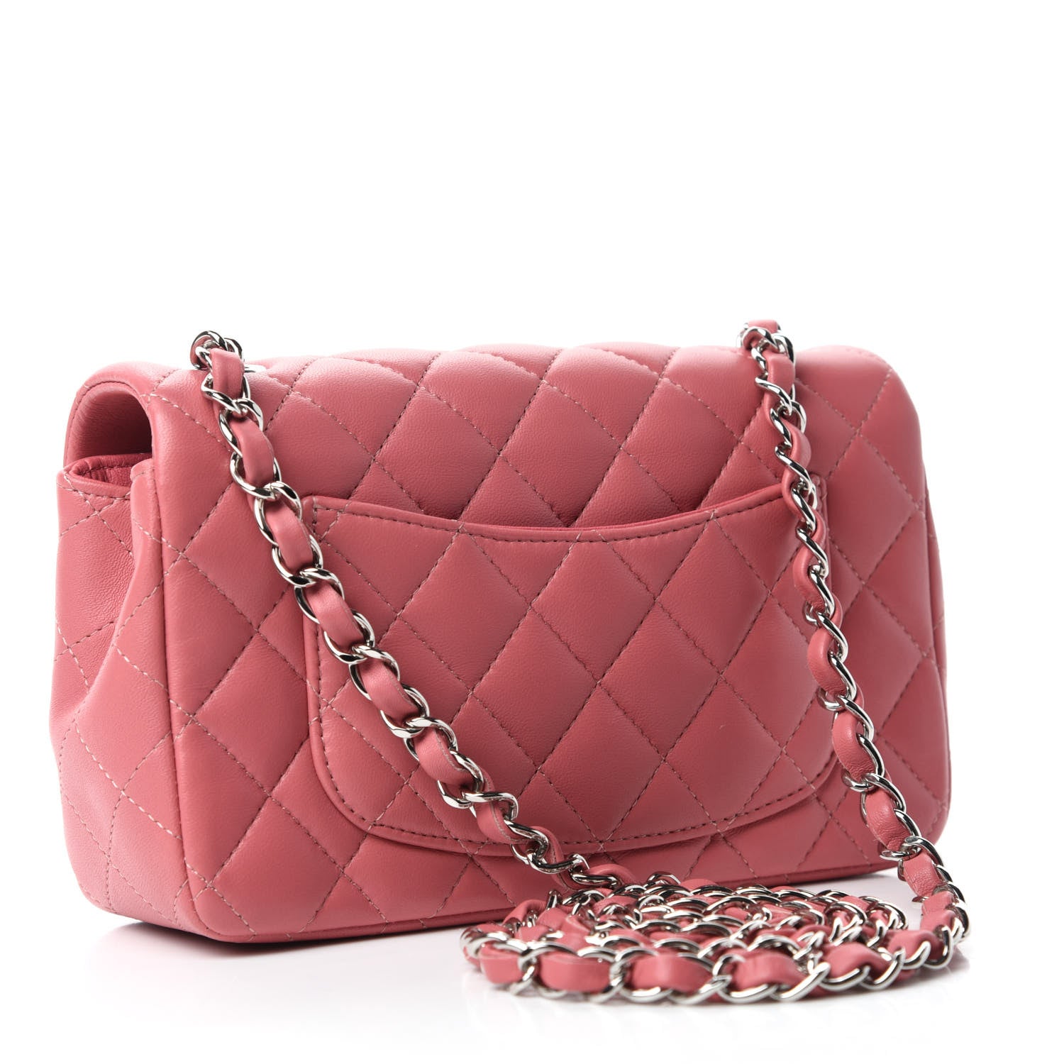 Chanel Lambskin Quilted Mini Rectangular Flap Pink 3 of 11