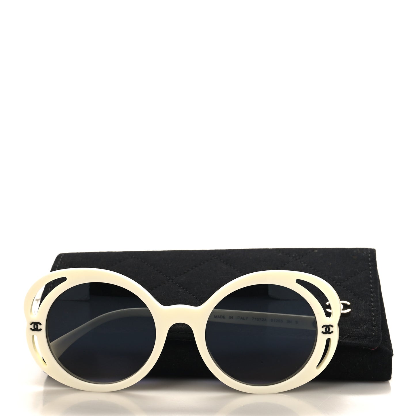 Acetate Round Sunglasses 71572A White