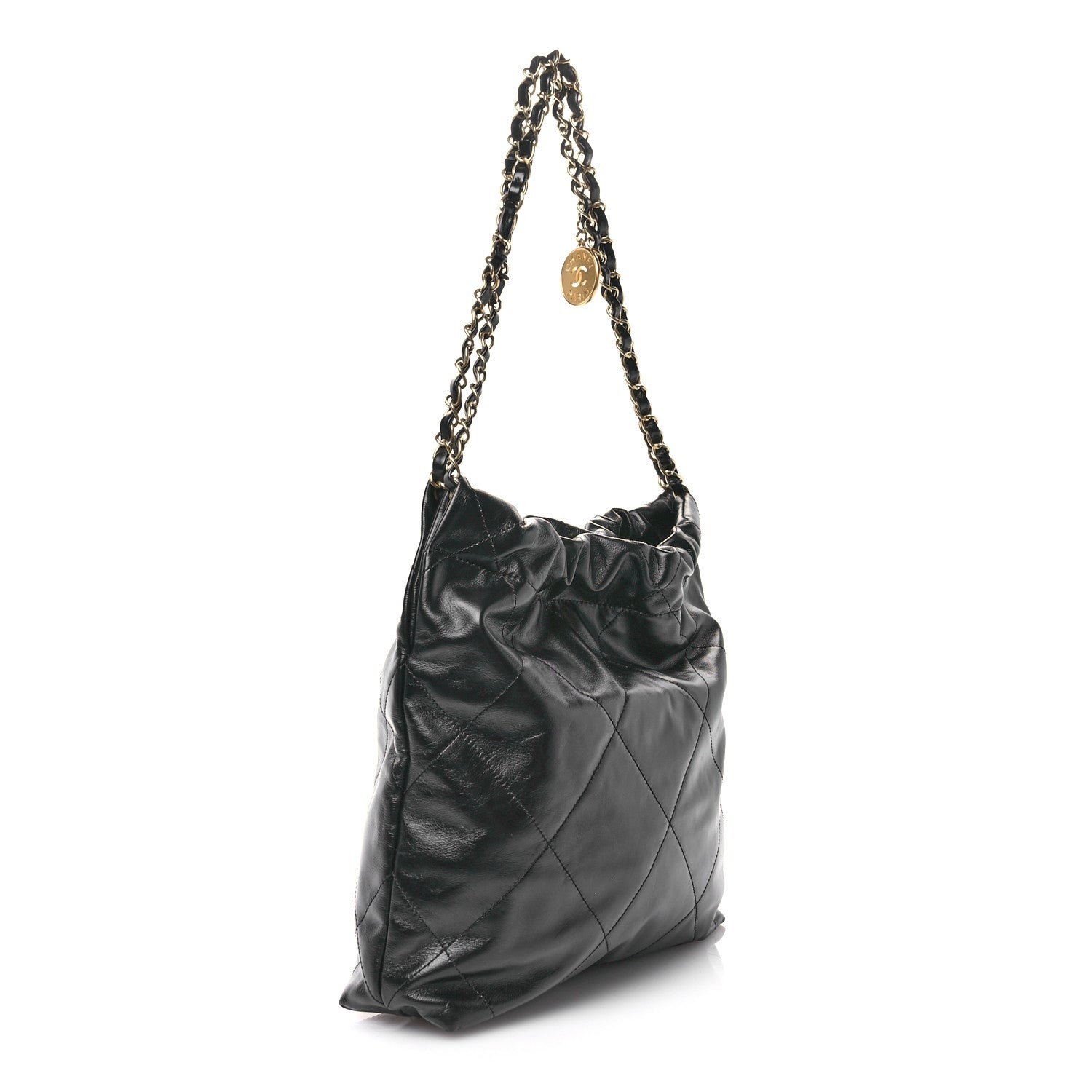 Chanel Shiny Calfskin Quilted Small Chanel 22 Black 4 of 12