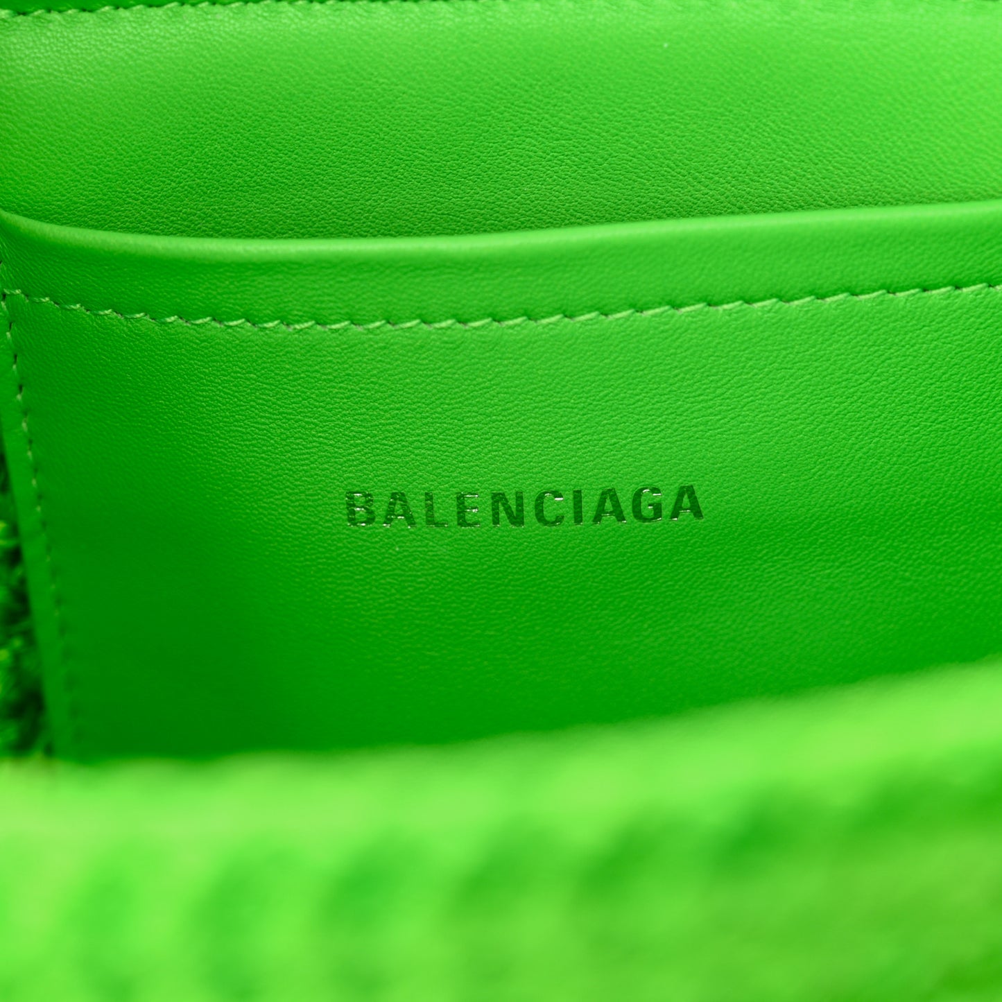 Nylon Lambskin Woven Small Ibiza Basket With Strap Green